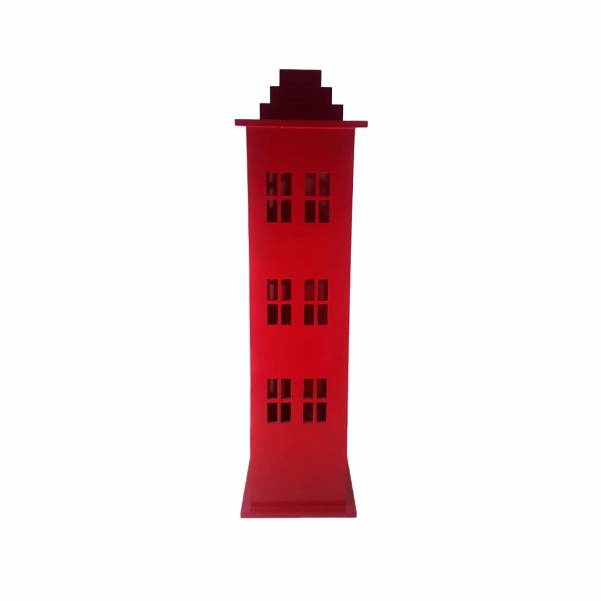Prédio Vermelho G Detalhe no Telhado